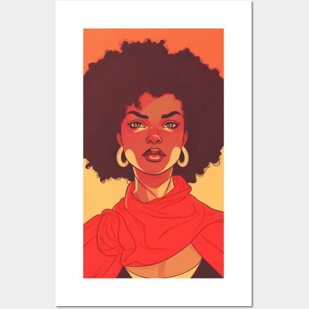 African Queen, Afro Superhero, Female Warrior, Black History Wall Art by dukito